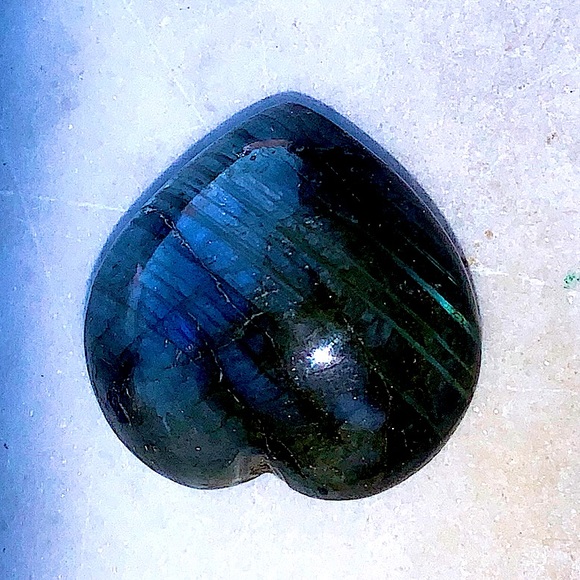 LABRADORITE FLASHY HEART PUFFY NEW HEALING STONE - Picture 8 of 9